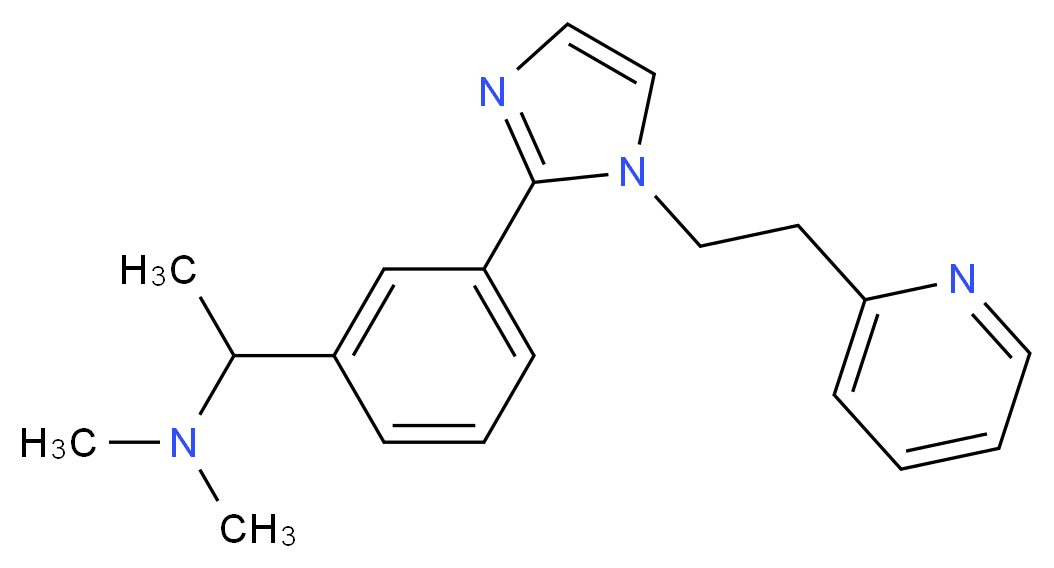 N,N-dimethyl-1-{3-[1-(2-pyridin-2-ylethyl)-1H-imidazol-2-yl]phenyl}ethanamine_分子结构_CAS_)