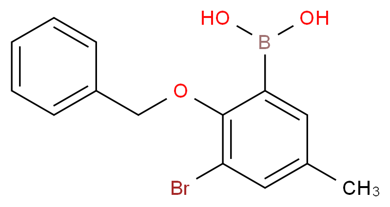 [2-(benzyloxy)-3-bromo-5-methylphenyl]boronic acid_分子结构_CAS_870777-20-1