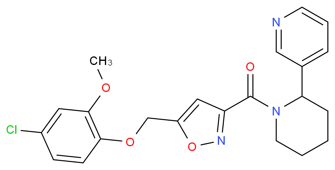 3-[1-({5-[(4-chloro-2-methoxyphenoxy)methyl]-3-isoxazolyl}carbonyl)-2-piperidinyl]pyridine_分子结构_CAS_)