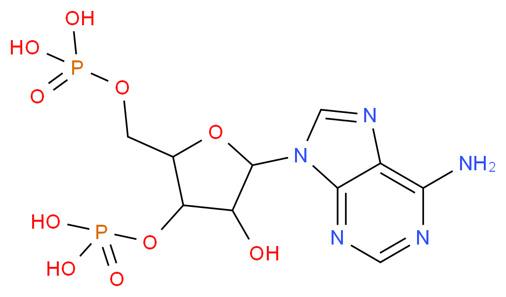 {[5-(6-amino-9H-purin-9-yl)-4-hydroxy-2-[(phosphonooxy)methyl]oxolan-3-yl]oxy}phosphonic acid_分子结构_CAS_1053-73-2