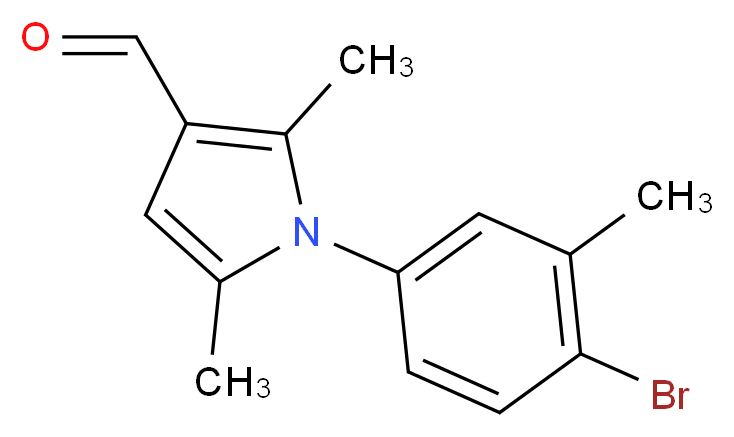 1-(4-bromo-3-methylphenyl)-2,5-dimethyl-1H-pyrrole-3-carbaldehyde_分子结构_CAS_347331-84-4)