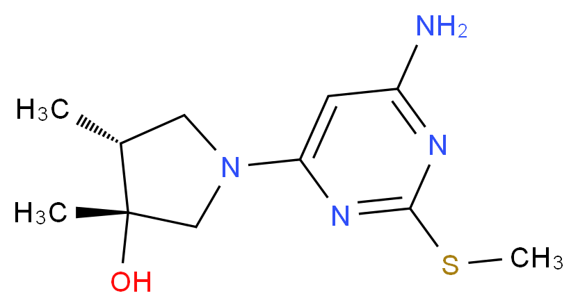(3R*,4R*)-1-[6-amino-2-(methylthio)pyrimidin-4-yl]-3,4-dimethylpyrrolidin-3-ol_分子结构_CAS_)