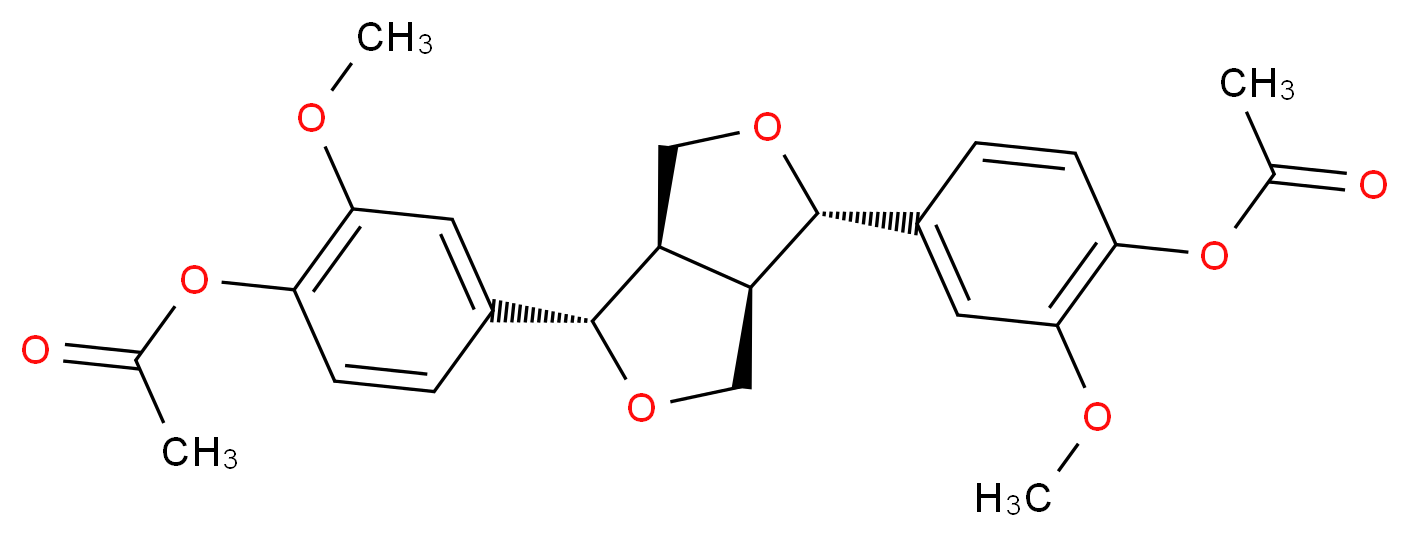 4-[(1S,3aR,4S,6aR)-4-[4-(acetyloxy)-3-methoxyphenyl]-hexahydrofuro[3,4-c]furan-1-yl]-2-methoxyphenyl acetate_分子结构_CAS_32971-25-8