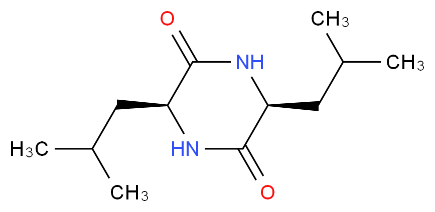 (3S,6S)-3,6-bis(2-methylpropyl)piperazine-2,5-dione_分子结构_CAS_952-45-4