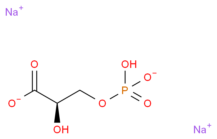 disodium (2R)-3-(hydrogen phosphonatooxy)-2-hydroxypropanoate_分子结构_CAS_80731-10-8