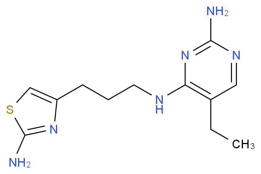 N~4~-[3-(2-amino-1,3-thiazol-4-yl)propyl]-5-ethylpyrimidine-2,4-diamine_分子结构_CAS_)