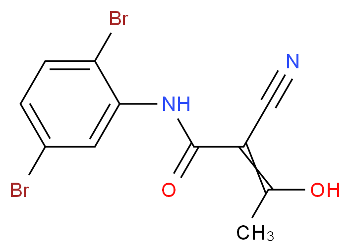 2-cyano-N-(2,5-dibromophenyl)-3-hydroxybut-2-enamide_分子结构_CAS_244240-24-2