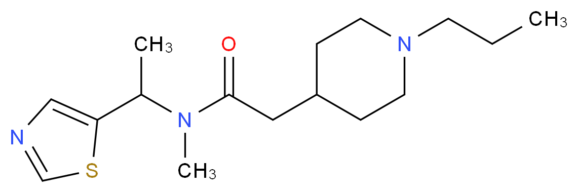 N-methyl-2-(1-propyl-4-piperidinyl)-N-[1-(1,3-thiazol-5-yl)ethyl]acetamide_分子结构_CAS_)