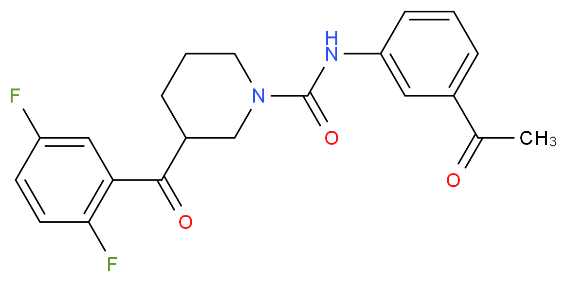 N-(3-acetylphenyl)-3-(2,5-difluorobenzoyl)-1-piperidinecarboxamide_分子结构_CAS_)