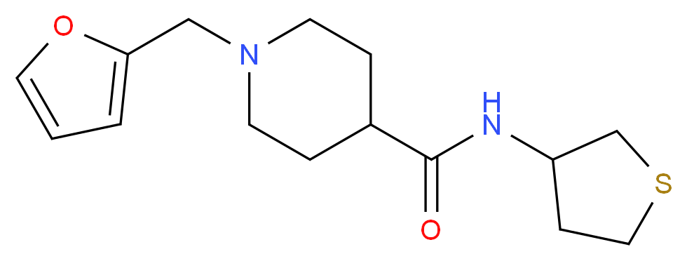 1-(2-furylmethyl)-N-(tetrahydro-3-thienyl)-4-piperidinecarboxamide_分子结构_CAS_)