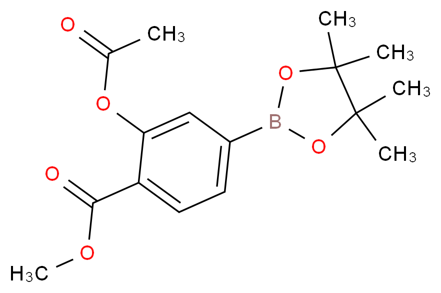 Methyl 2-acetoxy-4-(4,4,5,5-tetramethyl-1,3,2-dioxaborolan-2-yl)benzoate_分子结构_CAS_1073355-18-6)