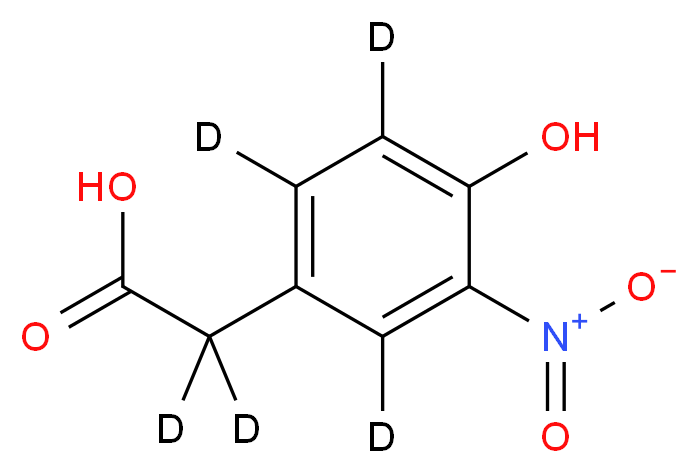 2-[4-hydroxy-3-nitro(<sup>2</sup>H<sub>3</sub>)phenyl](<sup>2</sup>H<sub>2</sub>)acetic acid_分子结构_CAS_929709-59-1