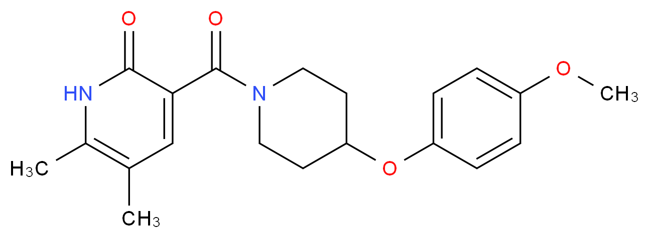 3-{[4-(4-methoxyphenoxy)-1-piperidinyl]carbonyl}-5,6-dimethyl-2(1H)-pyridinone_分子结构_CAS_)