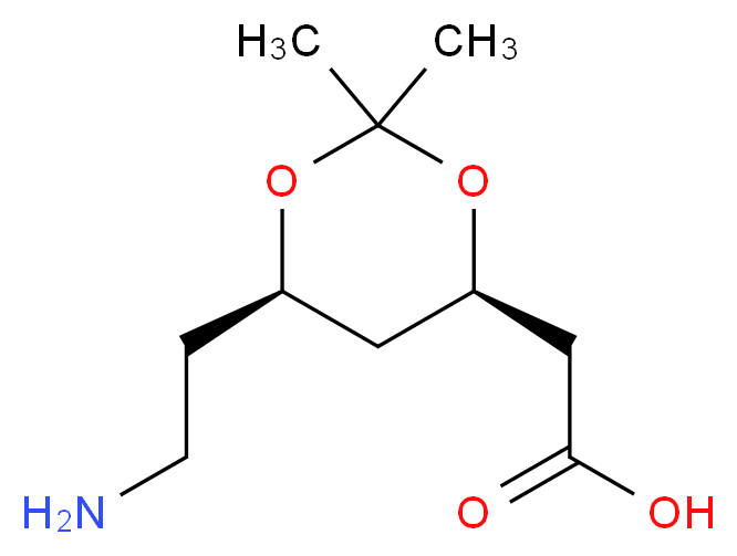 2-[(4R,6R)-6-(2-aminoethyl)-2,2-dimethyl-1,3-dioxan-4-yl]acetic acid_分子结构_CAS_125995-17-7