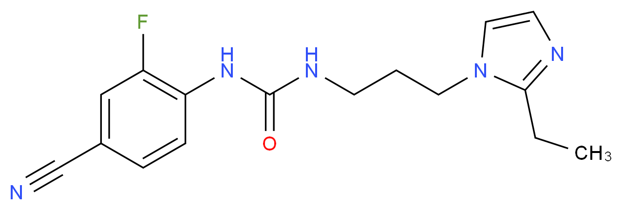 N-(4-cyano-2-fluorophenyl)-N'-[3-(2-ethyl-1H-imidazol-1-yl)propyl]urea_分子结构_CAS_)