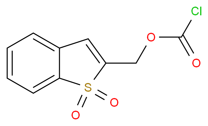 1,1-二氧-苯并噻吩-2-甲基 氯甲酸酯_分子结构_CAS_135204-19-2)