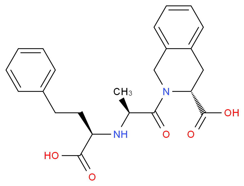 (3R)-2-[(2S)-2-{[(1R)-1-carboxy-3-phenylpropyl]amino}propanoyl]-1,2,3,4-tetrahydroisoquinoline-3-carboxylic acid_分子结构_CAS_82768-85-2