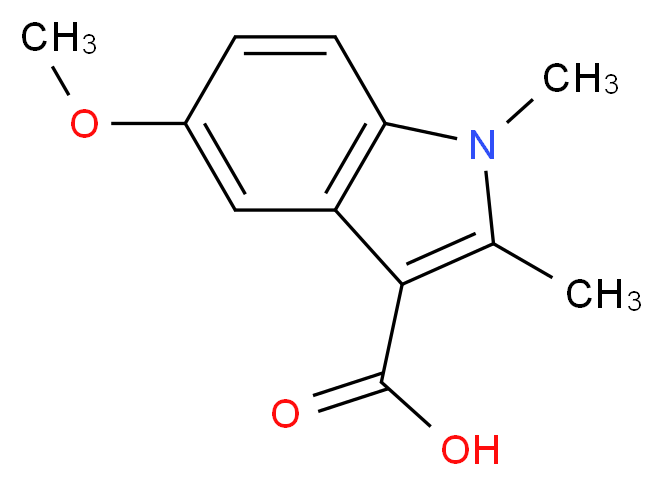 5-Methoxy-1,2-dimethyl-1H-indole-3-carboxylic acid_分子结构_CAS_105909-93-1)