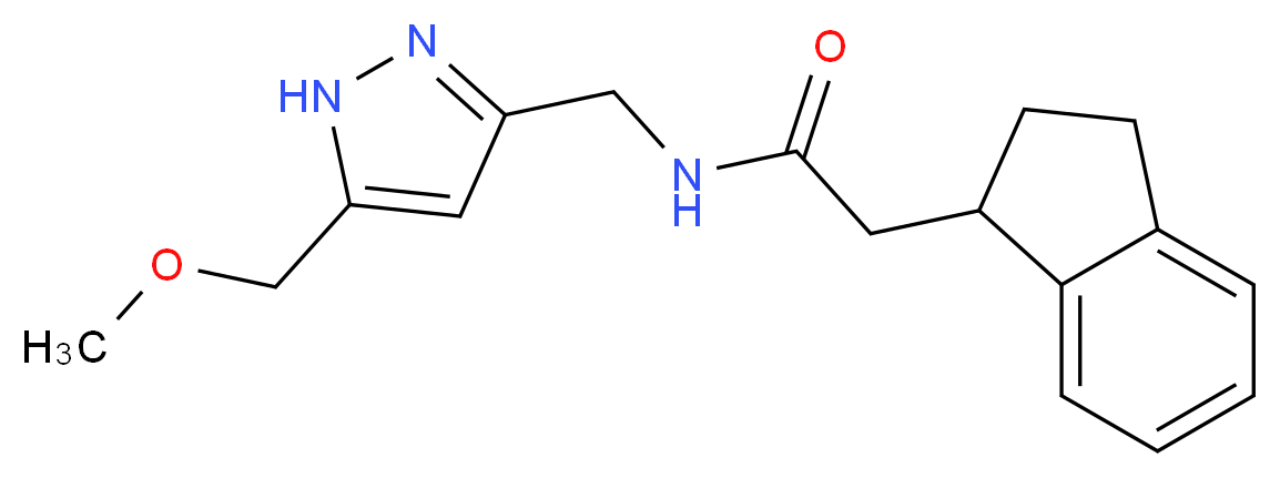 2-(2,3-dihydro-1H-inden-1-yl)-N-{[5-(methoxymethyl)-1H-pyrazol-3-yl]methyl}acetamide_分子结构_CAS_)