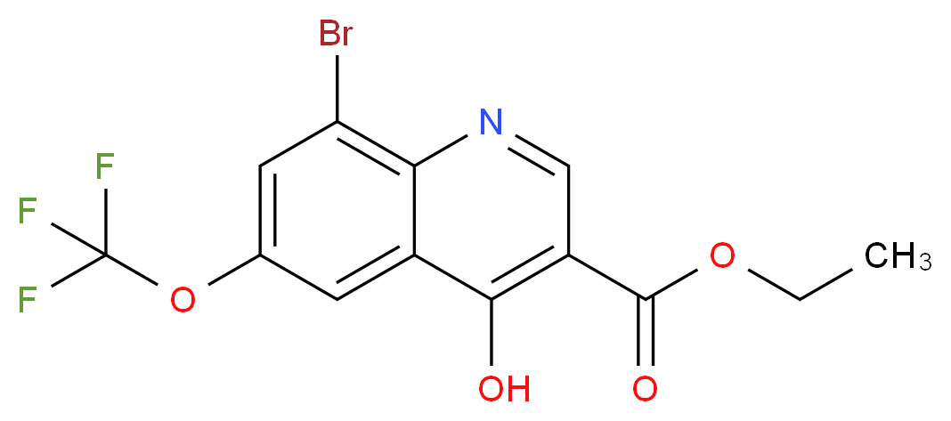 Ethyl 8-broMo-4-hydroxy-6-(trifluoroMethoxy)quinoline-3-carboxylate_分子结构_CAS_1072944-81-0)