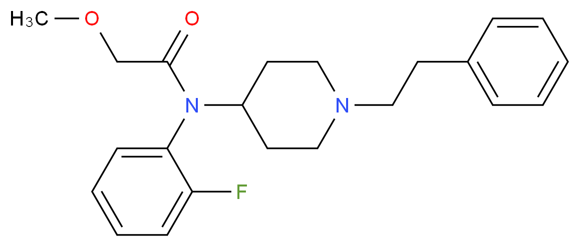 N-(2-fluorophenyl)-2-methoxy-N-[1-(2-phenylethyl)piperidin-4-yl]acetamide_分子结构_CAS_101343-69-5