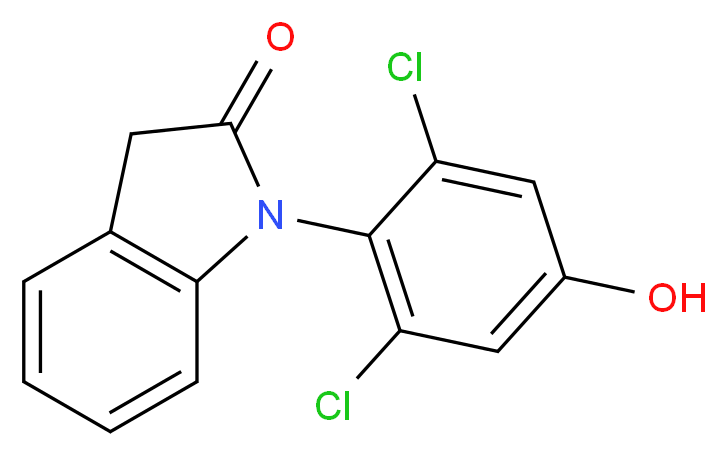 1-(2,6-Dichloro-4-hydroxphenyl)-1,3-dihydroindol-2-one_分子结构_CAS_73328-71-9)