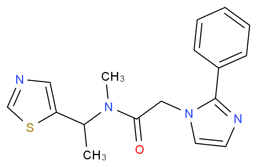 N-methyl-2-(2-phenyl-1H-imidazol-1-yl)-N-[1-(1,3-thiazol-5-yl)ethyl]acetamide_分子结构_CAS_)