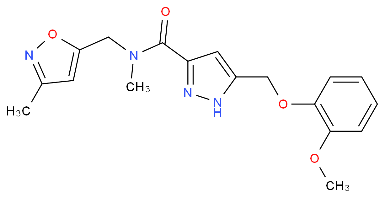 5-[(2-methoxyphenoxy)methyl]-N-methyl-N-[(3-methylisoxazol-5-yl)methyl]-1H-pyrazole-3-carboxamide_分子结构_CAS_)
