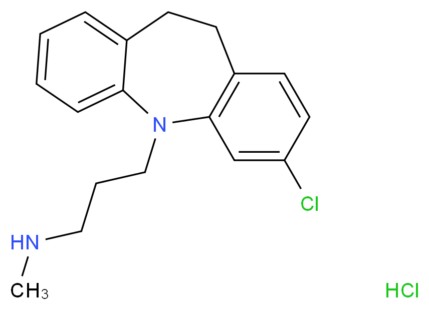 (3-{14-chloro-2-azatricyclo[9.4.0.0<sup>3</sup>,<sup>8</sup>]pentadeca-1(11),3,5,7,12,14-hexaen-2-yl}propyl)(methyl)amine hydrochloride_分子结构_CAS_303-48-0