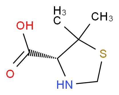 (4R)-5,5-dimethyl-1,3-thiazolidine-4-carboxylic acid_分子结构_CAS_72778-00-8
