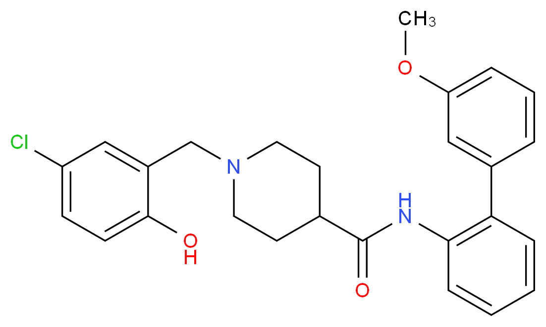 1-(5-chloro-2-hydroxybenzyl)-N-(3'-methoxy-2-biphenylyl)-4-piperidinecarboxamide_分子结构_CAS_)