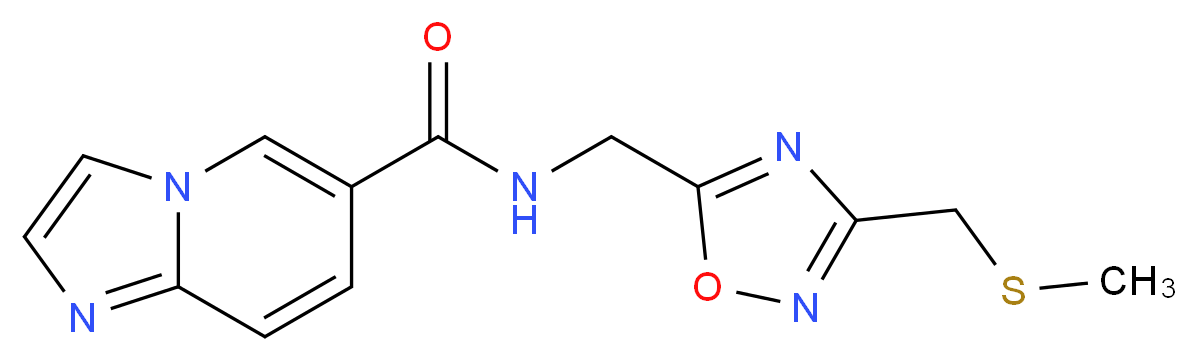 N-({3-[(methylthio)methyl]-1,2,4-oxadiazol-5-yl}methyl)imidazo[1,2-a]pyridine-6-carboxamide_分子结构_CAS_)