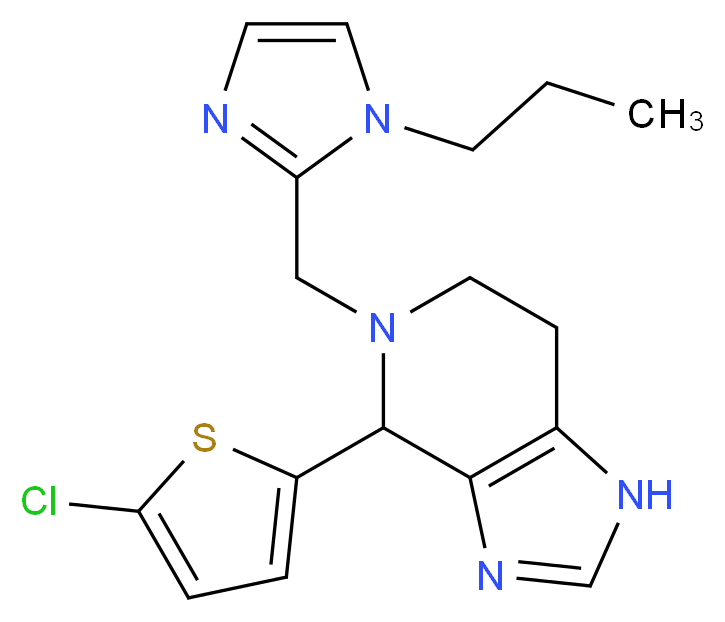 4-(5-chloro-2-thienyl)-5-[(1-propyl-1H-imidazol-2-yl)methyl]-4,5,6,7-tetrahydro-1H-imidazo[4,5-c]pyridine_分子结构_CAS_)