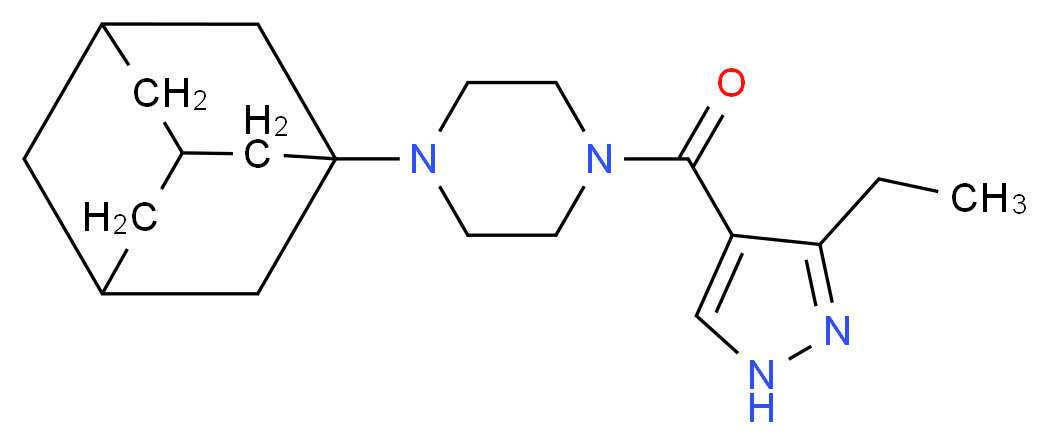 1-(1-adamantyl)-4-[(3-ethyl-1H-pyrazol-4-yl)carbonyl]piperazine_分子结构_CAS_)