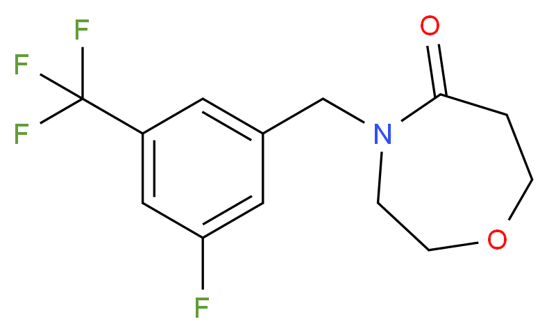 4-[3-fluoro-5-(trifluoromethyl)benzyl]-1,4-oxazepan-5-one_分子结构_CAS_)