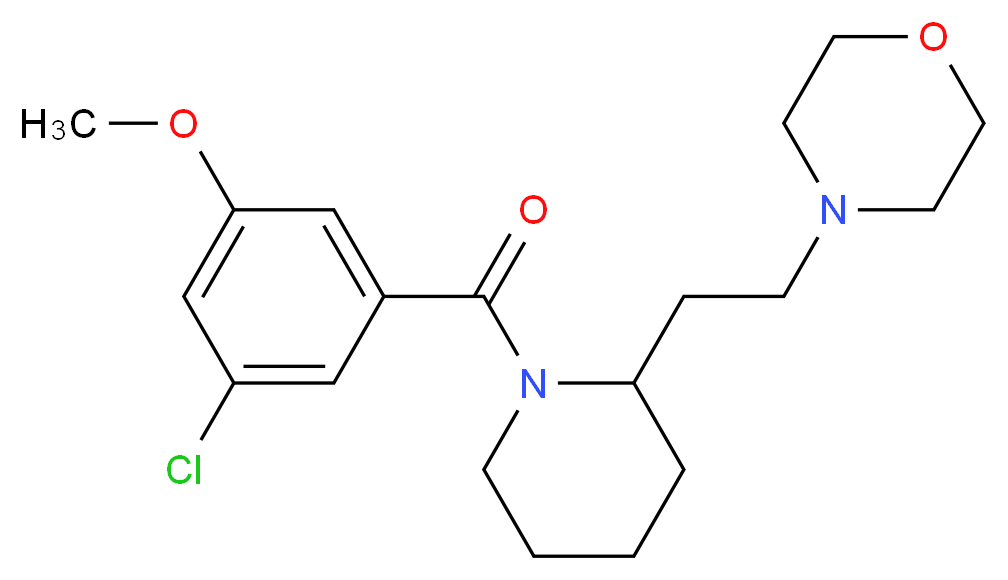 4-{2-[1-(3-chloro-5-methoxybenzoyl)-2-piperidinyl]ethyl}morpholine_分子结构_CAS_)