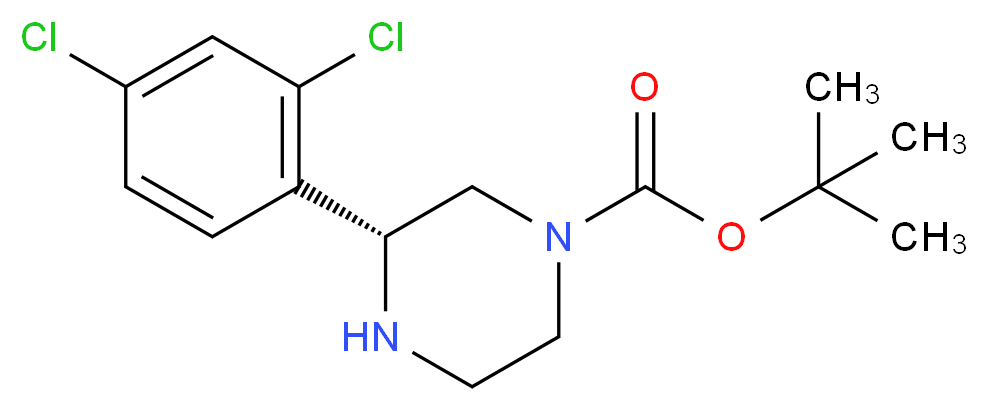 (R)-3-(2,4-DICHLORO-PHENYL)-PIPERAZINE-1-CARBOXYLIC ACID TERT-BUTYL ESTER_分子结构_CAS_1228561-75-8)