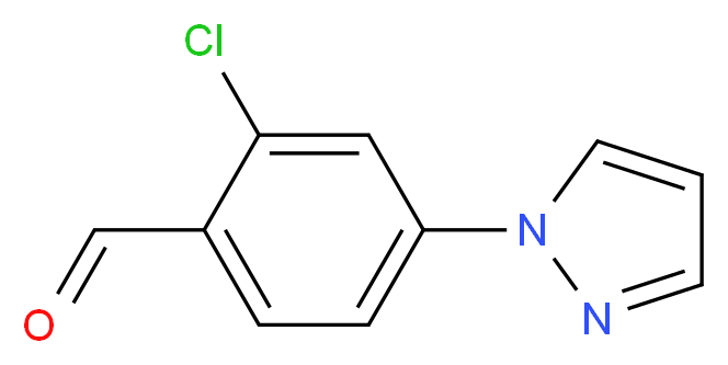 2-chloro-4-(1H-pyrazol-1-yl)benzaldehyde_分子结构_CAS_1186663-54-6