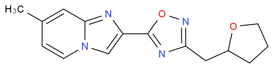 7-methyl-2-[3-(tetrahydro-2-furanylmethyl)-1,2,4-oxadiazol-5-yl]imidazo[1,2-a]pyridine_分子结构_CAS_)