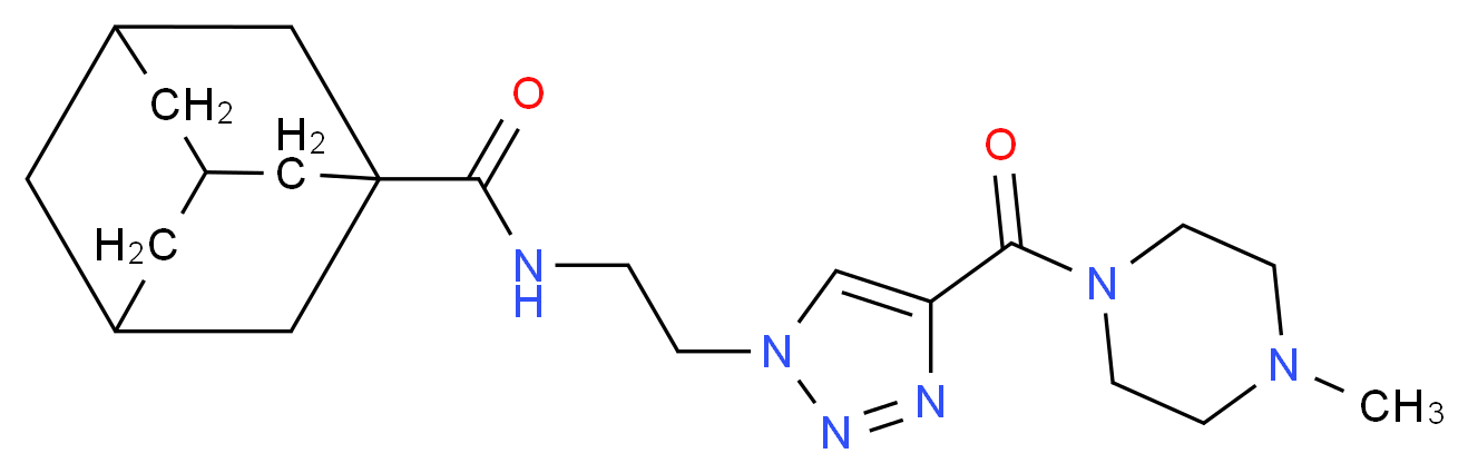 N-(2-{4-[(4-methyl-1-piperazinyl)carbonyl]-1H-1,2,3-triazol-1-yl}ethyl)-1-adamantanecarboxamide_分子结构_CAS_)