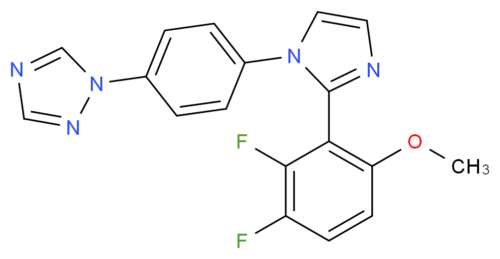 1-{4-[2-(2,3-difluoro-6-methoxyphenyl)-1H-imidazol-1-yl]phenyl}-1H-1,2,4-triazole_分子结构_CAS_)