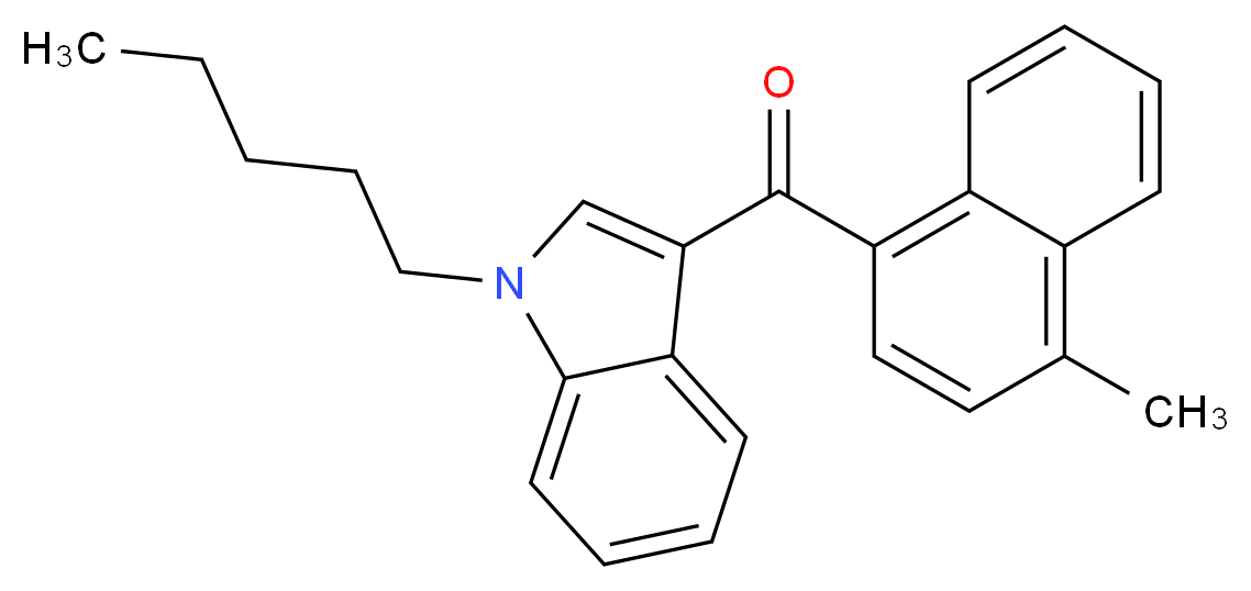 3-(4-methylnaphthalene-1-carbonyl)-1-pentyl-1H-indole_分子结构_CAS_619294-47-2