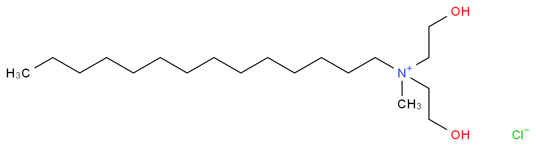 Bis-(2-Hydroxyethyl)methyl-tetradecylammonium chloride_分子结构_CAS_60687-90-3)