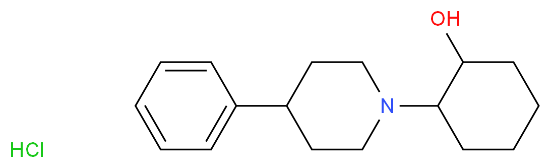 2-(4-phenylpiperidin-1-yl)cyclohexan-1-ol hydrochloride_分子结构_CAS_112709-60-1