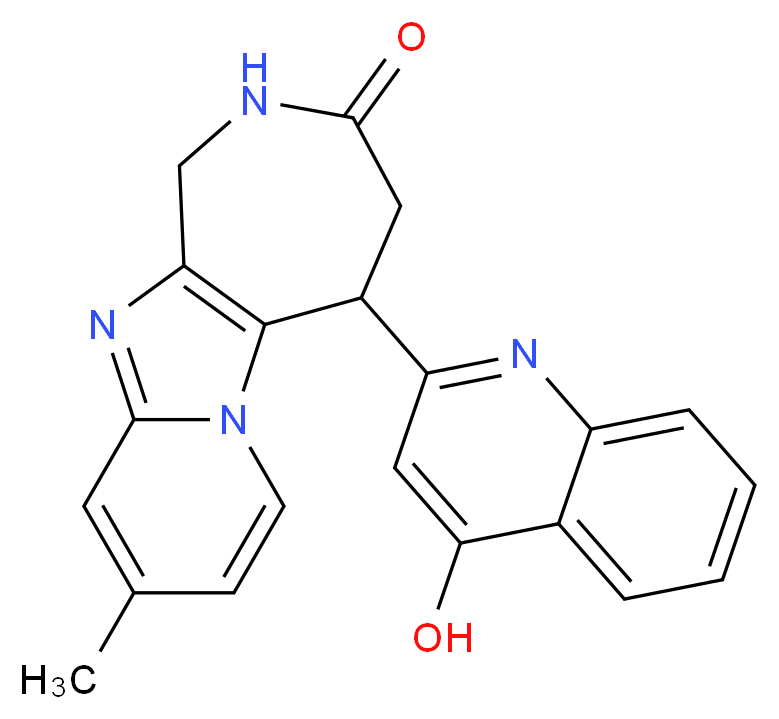 5-(4-hydroxyquinolin-2-yl)-9-methyl-1,2,4,5-tetrahydro-3H-pyrido[1',2':1,2]imidazo[4,5-c]azepin-3-one_分子结构_CAS_)