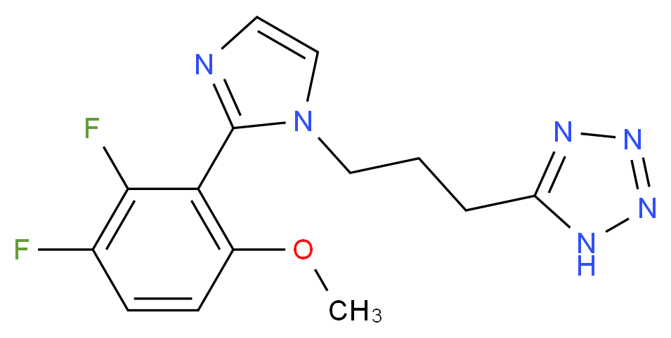 5-{3-[2-(2,3-difluoro-6-methoxyphenyl)-1H-imidazol-1-yl]propyl}-1H-tetrazole_分子结构_CAS_)