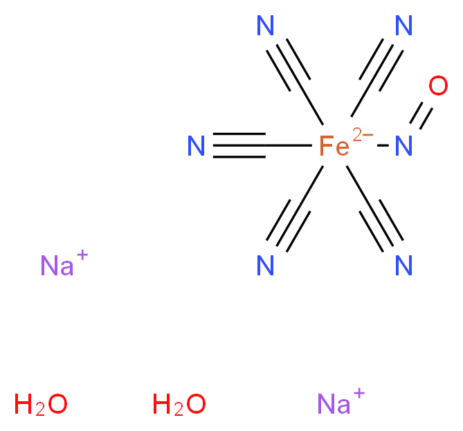 五氰基亚硝基铁(III)酸钠二水合物_分子结构_CAS_13755-38-9)