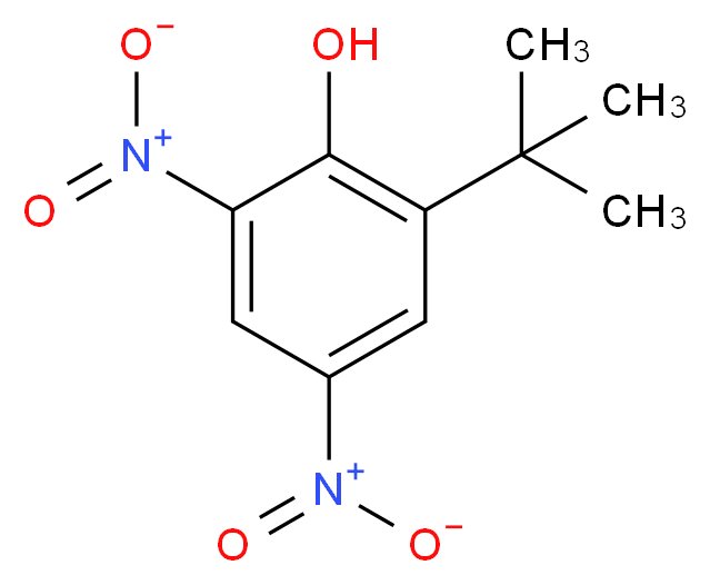 2-tert-butyl-4,6-dinitrophenol_分子结构_CAS_1420-07-1