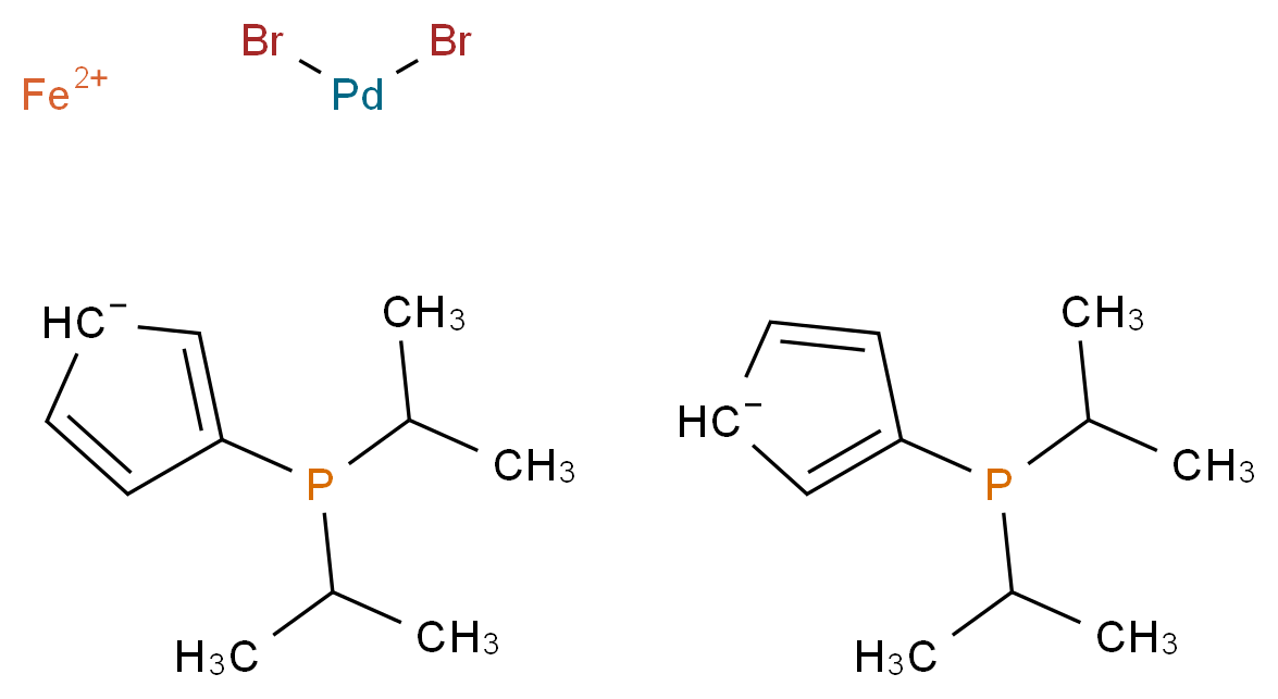 Dibromo[1,1'-bis(diisopropylphosphino)ferrocene]palladium(II)_分子结构_CAS_1154043-20-5)