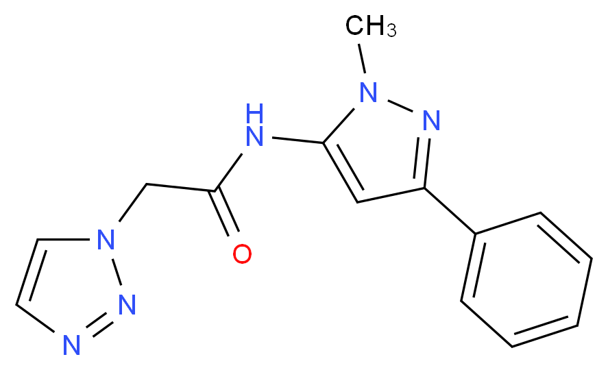 N-(1-methyl-3-phenyl-1H-pyrazol-5-yl)-2-(1H-1,2,3-triazol-1-yl)acetamide_分子结构_CAS_)